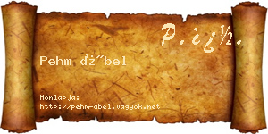 Pehm Ábel névjegykártya