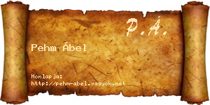 Pehm Ábel névjegykártya